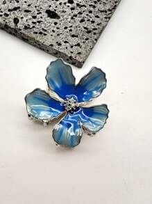 1pc Vintage Enamel Painted Floral Gradient Hair Claw Clip, Chinese Style Elegant Premium Hair Accessory, Claw Clips, Hair Claws, Clips For Hair, Hair Slide, Hair Barrettes, School Stuff