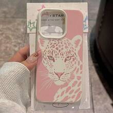 Fierce Animals 1 件装 TPU 材质优雅粉色豹纹手机壳，适用于 // 智能手机，防水防震防摔防刮 - 白色 - 查看 3