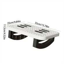 Ergonomic Foot Rest Mat For Office Desk - Durable Plastic With 8 Ventilation Holes, Under Desk Foot Support & Posture Corrector, White/Black, Simple Design | Sturdy Construction, Under Desk Foot Rest School Supplies, Back To School