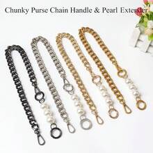 Juego de 2 cadenas gruesas para bolso, asas de 17.7 y 5 pulgadas de largo, marca BEAULEGAN - Plateado - Ver 4