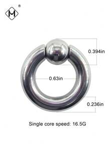 MEISILL 1pc Heavy Duty Thick Stainless Steel Nose Spring Hoop Cartilage Circular Ring, Unisex Everyday Wear