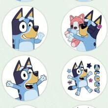 Bluey Bluey 500pcs Bluey Cartoon Stickers - 7 Adorable Designs, Thick & Durable Decals For Laptops, Luggage, Notebooks | Perfect For School, Travel & DIY Crafts(Random Style)