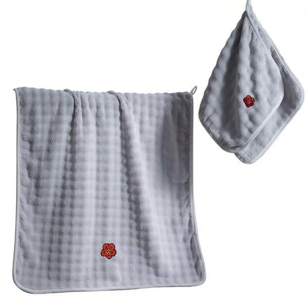 Kenzo KMJ-008 Ultra-Soft And Thickened Velvet Bath Towel And Face Towel Set | Skin-Friendly And Delicate Touch | Active Printing And Dyeing Color-Fixing Soaping | Luxurious Hemming | Water-Absorbent And Quick-Drying Household Bath Towel