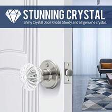 Glass Door Knobs Interior With Lock, Satin Nickel Door Handles, Crystal Door Knobs With Lock(Satin Nickel, Privacy) - None - View 5