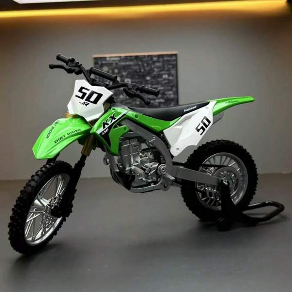 modelgt Simulación de motocicleta en aleación 1:12 con base y soporte, dirección de rueda delantera, adornos coleccionables, regalos de cumpleaños, juguetes para niños (17 X 7 X 10CM)