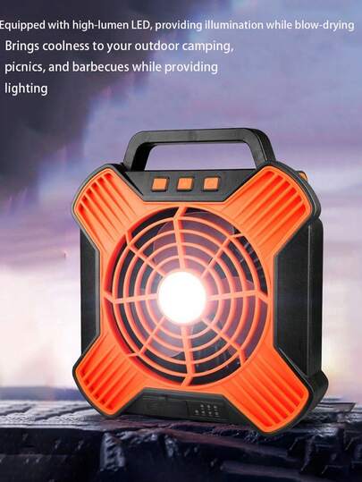 Solar Waterproof Camping Fan, Solar Fan With Solar Panel, Rechargeable Fan And LED Light, Battery Powered Outdoor Tent Fan, A Must-Have For Camping In Summer