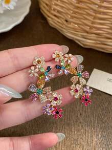 Brincos elegantes, luxuosos e requintados de estilo boho, lindos e multicoloridos de zircônia cúbica para mulheres, para o verão, para férias na praia, para festivais de música e para festa, presente para ela