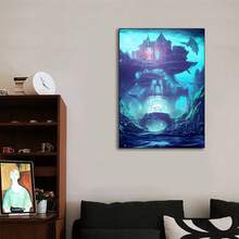 1 件/3 件墙面艺术海报可选框架/带框万圣节幻想艺术可爱鬼魂艺术海报印刷品适用于画廊客厅家居装饰黑暗万圣节帆布画墙面艺术画礼物 - 彩色 - 查看 9