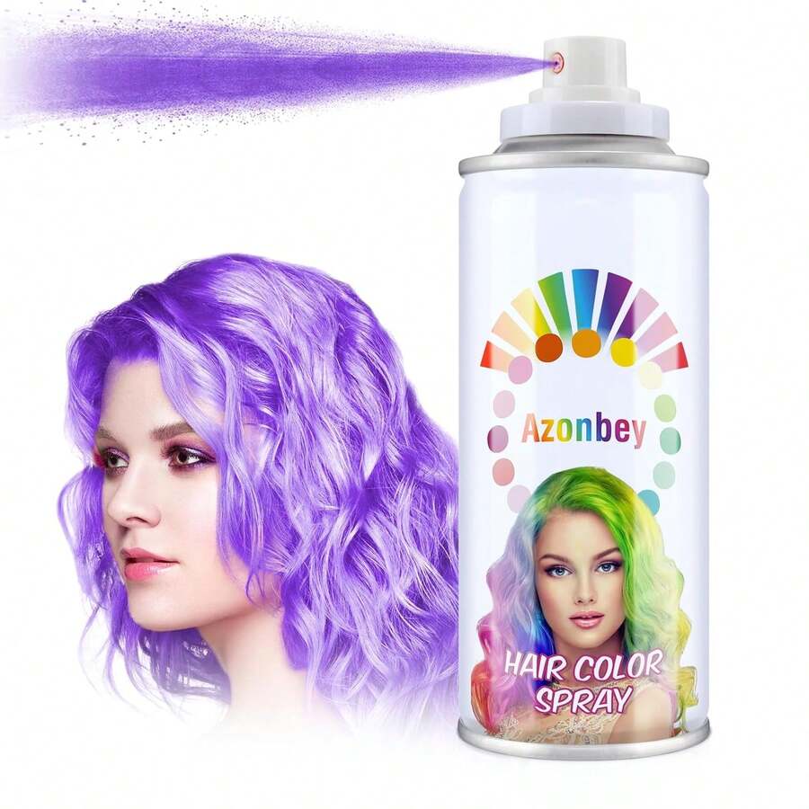 Temporary Hair Color Spray,Temporary Hair Color Wax, Kids Hair Wax Dye Pomades Disposable Natural Hair Strong Style Gel Cream Hair Dye-On 1-Day Washable (#Purple) - 淺灰紫 - 查看 1