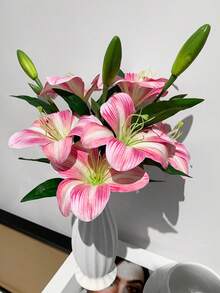 5/3/2/1 bông hoa ly giả dài 37cm/14.57in, bó hoa ly nở rộ, thích hợp trang trí nhà cửa, khách sạn, tiệc tùng, phòng ốc. - Nhiều màu - Xem 9