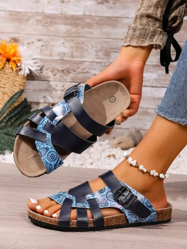 Women's Summer New Thick Bottom Hollow Out Roman Sandals, Comfortable Fashion Breathable Open Toe Bohemian Style Shoes