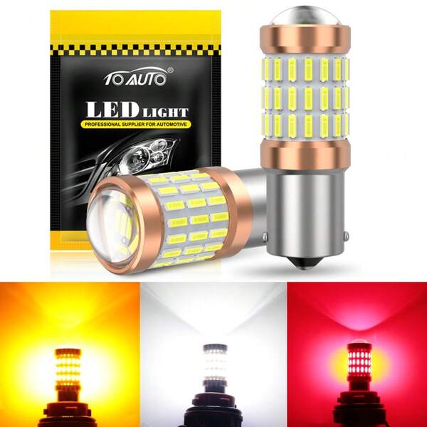 TOAUTO [Super Brilhante] TOAUTO 2 peças BA15S BAY15D BAU15S LED P21W PY21W P21/5W Lâmpadas LED 1156 1157 | Super Brilhante 60SMD | Para Lâmpada de Sinalização de Carro, Luz de Ré