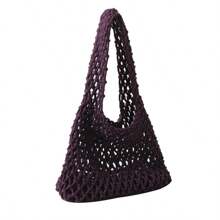 Stylish Hand-Woven Handbag With Exquisite Single Strap Mesh Design,Stylish Hand-Woven Handbag With Exquisite Single Strap Mesh Design, Perfect For Beach Vacations Or Summer Trips, Light And Breathable, Showing A Natural Casual Style