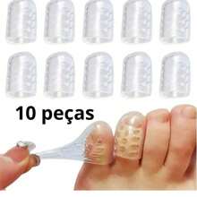 10 piezas-Protectores de silicona para los dedos de los pies con agujero, tapa de dedo transpirable adecuado para correr en casa para damas, protector de dedo transpirable anti-fricción para prevenir ampollas, aliviar la elasticidad del pie, separador de dedos, cubierta protectora para el dedo meñique, callos, corrector de ampollas, protector de juanete