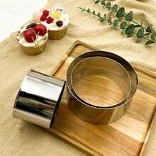3 buc matriță inelară pentru mousse din oțel inoxidabil + set de instrumente de copt pentru biscuiți circulari în relief pentru a face tort mousse, biscuiți, gogoși și diverse produse de patiserie