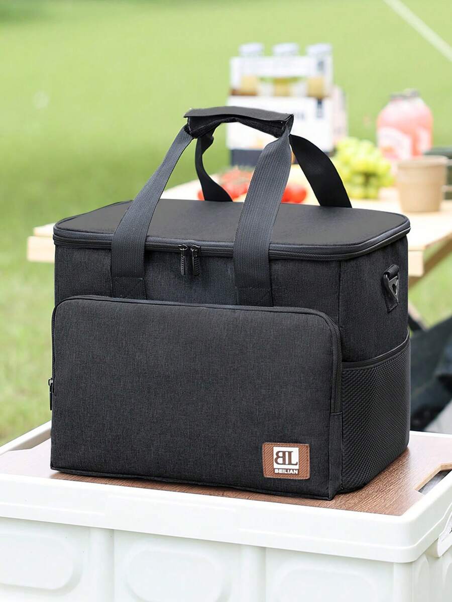 1 件 27L 大容量保温午餐袋便携式保温午餐手提袋男女通用，户外防水防漏冷藏盒袋带肩带保温盒，适用于户外露营野餐，便当盒家庭必需品厨房用品返校学校用品厨房配件学校用品袋用于学校工作午餐袋女士冷藏袋野餐配件学校配件 - 黑色 - 查看 1