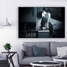 Framed Room Decor Serial Experiments Lain Anime Canvas Poster, Wall Art For Bedroom Decor, Room Decor Aesthetic, Perfect For Room Decor - 框架 - 查看 4