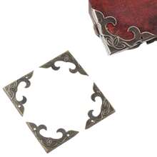 8pcs Vintage-Look Corner Protectors Wood Trim Box Edge Decor Metal Corners