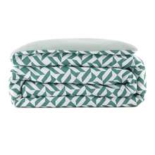 7-Piece Reversible Bed In A Bag Comforter Set With Sheets, Blue Floral, Queen - Green Geo - View 3
