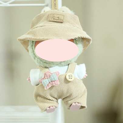 仅含一件衣服（不含娃娃），适合17厘米第一/第二/第三代娃娃，包含背带裤、帽子、衣服及配饰，派对服装