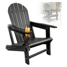 Adirondack Chair,Patio Chair With Cup Holder, Plastic Recliner Chair Without Screws Install, All-Weather HDPE Comfortable Se For Deck,Garden,Backyard - màu đen - Xem 1