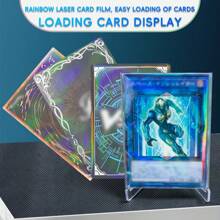 100 Stück Regenbogen Fotoalben - transparente, wasserdichte und staubdichte Kpop & Kartenhüllen, holographisches Folienschild, 61x88mm