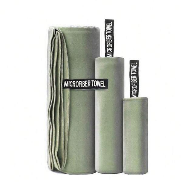 2/1pc Super Absorbent Microfiber Beach Towel, Swimming Quick Dry Bath Towel, Soft Double-Sided Plush Fast Drying Beach Towel, Solid Color Portable Towel, Yoga Fitness Sport Towel