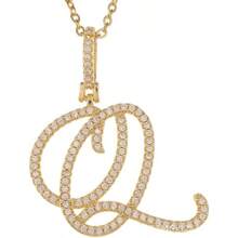Gold Plated Initial Necklaces For Women Letter Pendant Necklaces Cubic Zirconia Stainless Steel Chain Iced Out Letter Necklace Birthday Gifts