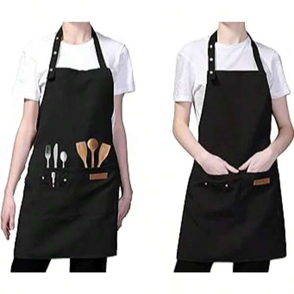 Delantales de arte para mujeres para pintura, cerámica y repostería, delantales de cocina con correas con hebilla y bolsillos para hombres chefs
