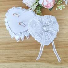 1 pieza Caja de anillo con forma de corazón blanco (anillo no incluido), caja de anillo de bodas, regalo del Día de la Madre, regalo del Día de San Valentín, soporte para anillo de bodas, suministros para decoración de bodas