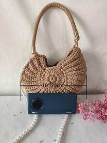 New Style Handwoven Handmade Fashionable And Simple Seashell Shell Handbag Khaki Color