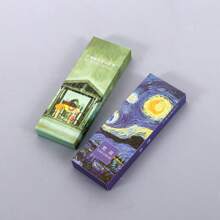 1pc 30 Creative Boxed Landscape Oil Painting Series Paper Bookmarks, Unique Box Design, Ins Style And Artistic Style Small Items, Portable And Compact, Suitable For Birthday Gifts, School And Office Supplies, Travel Souvenir Gifts, Hand Account Collage Embellishments, Drama Reading Marks