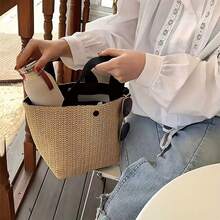 1个波西米亚风大号编织手提包 - 容量充足的黑白手提包，适合海滩、露营和户外活动，磁扣设计，是女性冒险、通勤、上学和购物的理想之选，方便户外活动，也是送给朋友和闺蜜、教师的完美礼物，是度假和节日的完美选择，也是送给老师的圣诞节、感恩节礼物，用途广泛，容量大，功能多样，色彩缤纷，可爱，简约，趣味，卡哇伊，千禧年风格，极简主义，通勤，商务休闲，基础款，可定制，个性化，独特，个性化定制，送给他的理想礼物，送给她的理想礼物，送给家人、朋友、女朋友，适合周年纪念日、生日、节日/度假、户外/郊游/旅行/徒步/体育场/运动/攀岩等场合。商务/通勤/工作/办公，定制女士包袋，新年魅力，波西米亚风，旅行收纳包，假日必备 - 彩色 - 查看 2