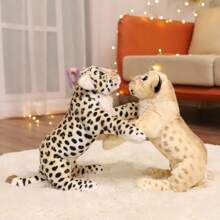 Simulation Lion Leopard Stuffed Animal Soft Large Forest Plush Toy For Children Cute Jungle Plush Doll Birthday Gift Boy Girl Room Sofa Car Ornaments 15 Inches / Halloween Plush Toy