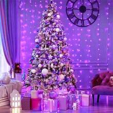 8 Lighting Modes Fantasy Fairy USB Wreath Lamp, Purple Light Indoor Decorative Lamp For Halloween, Party, Bedroom, Living Room Hanging Decoration