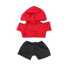 1 Set Lapopo Plush Doll Doll Red Hooded Sweatshirt 2 Pieces Set, 6.69 Inch Plush Doll Accessories Including Top And Pants, Handmade, 6.69 Inch Cute Doll Clothes, Girls Doll Gift (Doll Not Included), Great Holiday Birthday Gift For Little Girls