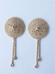 1 Stück sinnliche Grundlegende Strass Nippel Pasties, sexy Schmuckzubehör für Bräute, Hochzeiten, Strand - Verschiedenfarbig - Übersicht 4