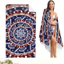 1 toalha de praia macia e confortável com estampa de flor de mandala, toalha de banho, altamente absorvente, secagem rápida, leve e portátil, ótimo presente para família, amigos, estudantes, cobertor personalizado com impressão digital, uso versátil para piquenique, camping, academia, toalha de presente especial