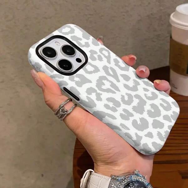Funda de teléfono resistente con estampado de leopardo y guepardo compatible con iPhone 16 Pro Max, 15 Plus, 14 Pro, 13, 12, 11