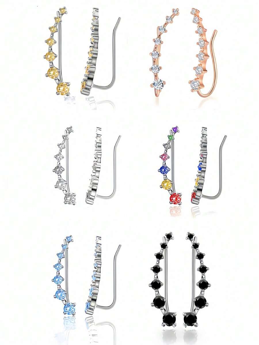 1 Pair Of Exquisite, Elegant, Luxurious, Sparkling Seven Star Earrings, Fashionable And Casual Style, Jewelry Accessories, Suitable For Women's Daily Wear, Holiday Gifts, Ideal Choice For Valentine's Day, Suitable For All Seasons