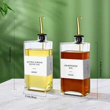 Premium Kitchen Oil And Vinegar Dispenser Set - 4 Piece Gold Finished Bottles With Elegant Book Design, Includes Soy Sauce Dispenser, Durable Leakproof Construction With Smooth Pour Spouts, Ideal For Cooking And Dining Table Use - 金色 - 查看 3