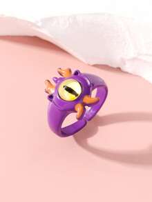 5pcs/Set Cute Monster Ring Set, Dopamine Ring Combo Gift For Couples And Best Friends - Multicolor - View 5