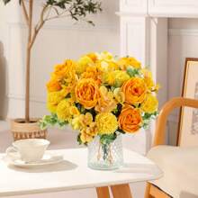 1PC/3PCS Artificial 7-Head Peony Silk Hydrangea Bouquet, Bride Holding Flower Material, Home, Dining Room, Vase Decoration, Wedding Decoration, Background Wall Decoration, Flower Wedding Car With DIY Wreath Material, Door Lintel, Flower Material, Valentine's Day Gift, Autumn Decoration,Fall Decor,Autumn