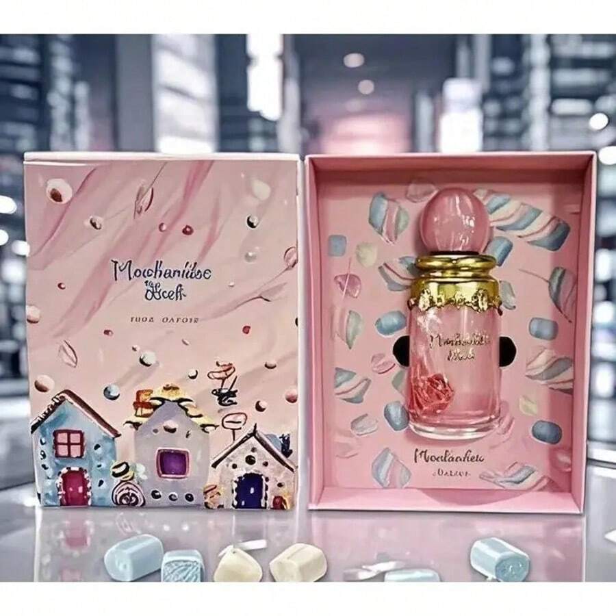Khair Confection Paris Corner Marshmallow Blush EDP 3.4fl.Oz | Alcohol- Long-Lasting Gourmand Perfume For Women | Strawberry Marshmallow Sweet Fragrance With  Formula | Elegant Pink & Golden Design For Casual Attire, Marshmallow Perfume, Playful Elegant Design, Cute Decorative Cap