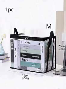 1 pezzo Borsa portaoggetti per giocattoli, organizer con grande capacità per bambole, borsa impermeabile per libri degli studenti, borsa portaoggetti per giocattoli, borsa portaoggetti multifunzione e portatile, borsa impermeabile trasparente rinforzata per libri di studenti, scatola portaoggetti trasparente da tavolo per la casa