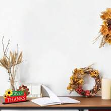 1/130 Sets verfügbar, 2 Stücke/Set 2D Herbst Erntedank fröhlicher Kürbis Truthahn Gewürz Ernte Holzretro Tischdekoration geeignet für Herbst Erntedank Thema Bauernhaus Dekoration, Zimmer Dekoration, Heimdekoration