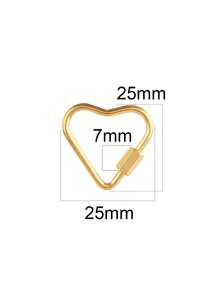 2 piezas Cierre de gancho en forma de corazón con cerradura de tornillo de acero inoxidable, color dorado, ganchos en espiral para hacer accesorios de joyería, collares y pulseras DIY