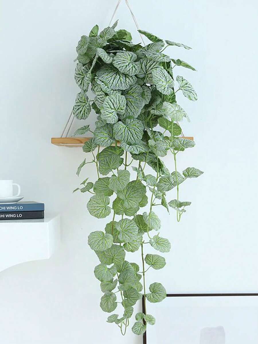 40/70cm Artificial Hanging Vines Fake Begonia Plants Silk Grape Rattan Real Touch Vivid Vine Leaves Hanging Scindapsus Garland For Home Garden Indoor Balcony Decor Without Pot 1pc
