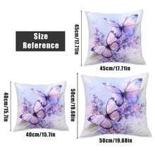 MEMNUN 1 peça/2 peças 45 x 45 cm/50 x 50 cm/40 x 40 cm [Impressão Unilateral] Capa de Almofada Poética e Elegante com Borboleta Iridescente de Verão, Feita de Tecido de Veludo Pêssego, Adequada para Verão, Uso Diário ou Decoração Doméstica, Sala de Estar, Quarto, Sofá, Arte, Design, Ambiente - Multicolorido - Visão 4