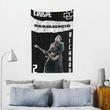 RAMMSTEIN Tapestry Wall Hanging And Desktop Covering, Suitable For Living Room, Bedroom, Dormitory Decoration, Living Room Decoration, Decorative Wall Pieces, Animation Room Decoration - 黑色 - 查看 4